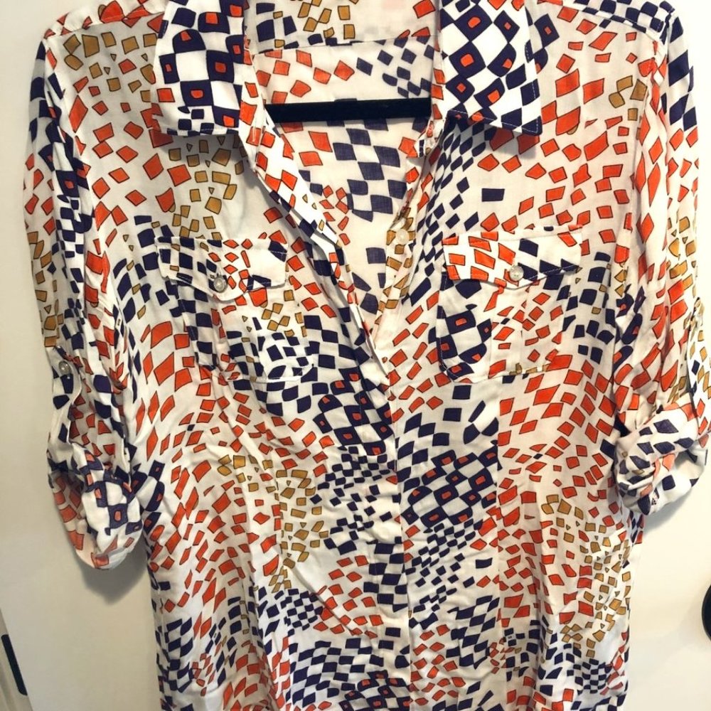 CAbi Grand Prix Button Down Blouse